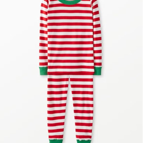 Hanna Andersson Kids Christmas Striped Long John Pajama 2-piece Set, 3T - Picture 6 of 6